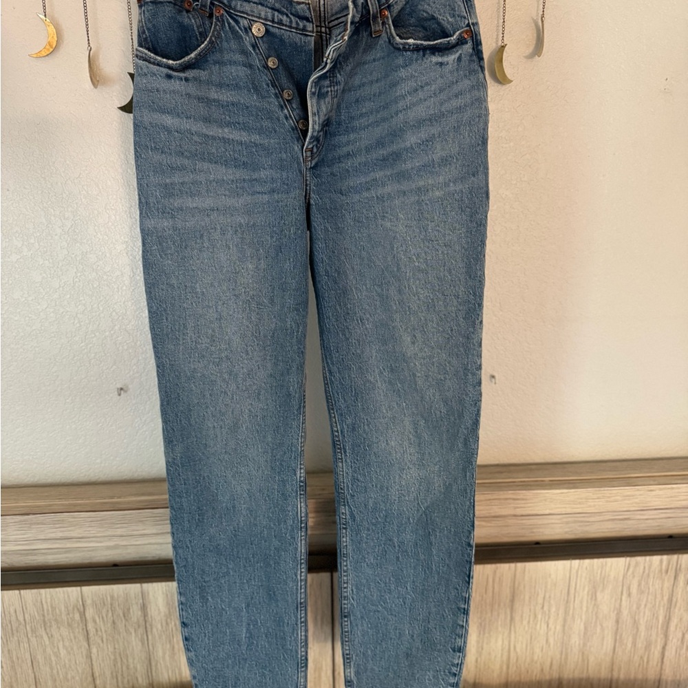 Abercrombie & Fitch High Rise straight Blue Jeans